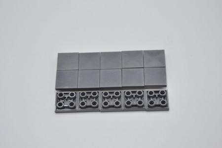 LEGO 15 x Fliese invers neues dunkelgrau Dark Bluish Gray Tile 2x2 11203