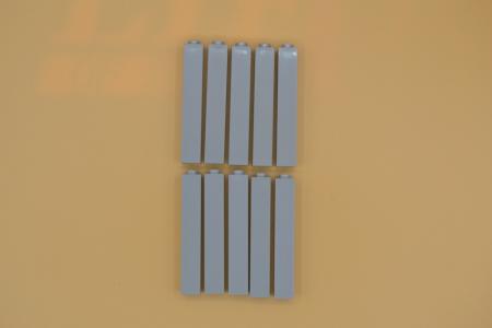 LEGO 10 x StÃ¼tze neuhell grau Light Bluish Gray 1x1x5 Open Hollow Stud 2453a