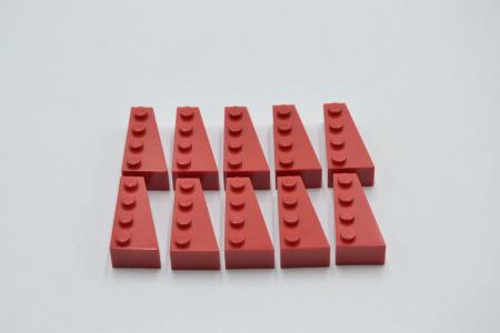 LEGO 10 x Keilstein FlÃ¼gel schrÃ¤g rot Red Wedge 4x2 Right 41767