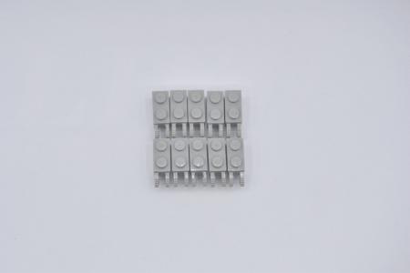 LEGO 10 x Scharnierstein althell grau Light Gray Hinge Brick 1x2 2 Fingers 30365