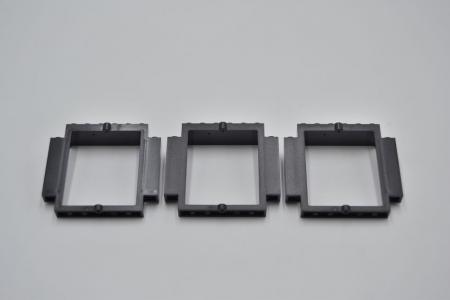 LEGO 3 x TÃ¼r Rahmen schwarz Black Door Frame 2x8x6 Swivel Bottom Notches 30101