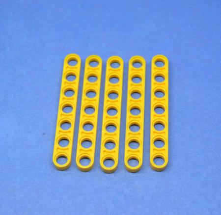 LEGO 5 x Technik Liftarm 1x7 gelb flach yellow technic lever 7M 32065 4114672