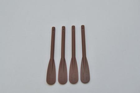 LEGO 4 x Paddel Ruder rotbraun Reddish Brown Utensil Oar Paddle Reinforced 87585