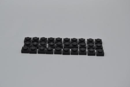 LEGO 30 x Basisplatte Bauplatte schwarz Black Plate 1x1 3024 302426