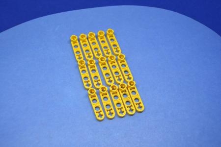 LEGO 15 x Technik Liftarm 1x4 Noppenverbinder gelb yellow technic 2825