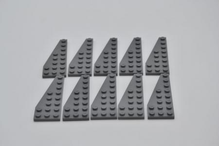 LEGO 10 x FlÃ¼gel links neues dunkelgrau Dark Bluish Gray Plate 8x3 Left 50305