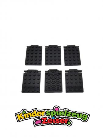 LEGO 6 x Platte FalltÃ¼r schwarz Black Plate 4x6 Trap Door Long Pins 92099