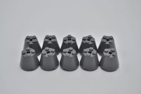 LEGO 10 x Kegel Zylinder Konus neues dunkelgrau Dark Bluish Gray Cone 3x3x2 6233