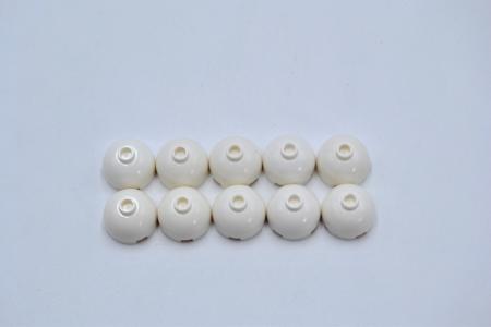 LEGO 10 x Rundstein Kuppel weiÃŸ White Brick Round 2x2 Dome Top Hollow Stud 553c