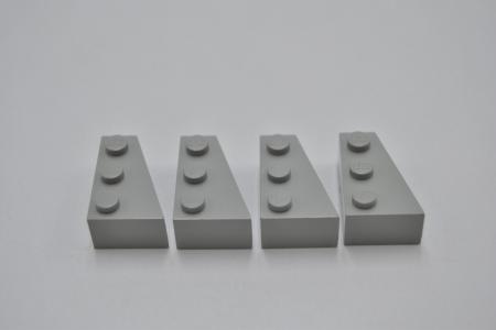 LEGO 4 x Keilstein FlÃ¼gel rechts althell grau Light Gray Wedge 3x2 Right 6564