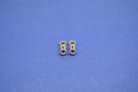 LEGO 2 x Verbinder glatt althell grau Light Gray Technic Axle Pin Connector 44