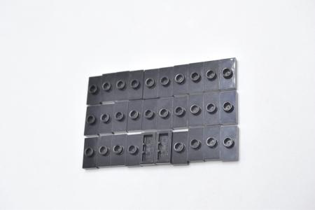 LEGO 30 x Fliese mit Noppe schwarz Black Plate 1x2 1 Stud with Groove 15573