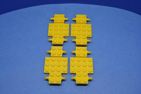 LEGO 4 x Fahrgestell 4x7x 2/3 Auto LKW Unterbau Platte gelb yellow chassis 2441