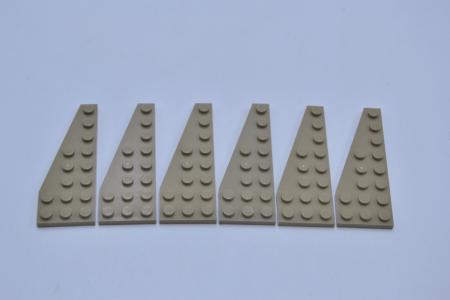 LEGO 6 x FlÃ¼gelplatte links dunkelbeige Dark Tan Wedge Plate 8x3 Left 50305