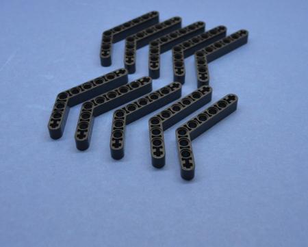 LEGO 10 x Liftarm schwarz Black Technic Liftarm Modified Bent Thick 1x9 6-4 6629