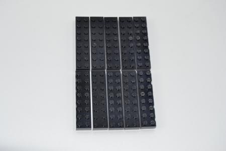 LEGO 10 x Basisstein Baustein Grundbaustein schwarz Black Brick 2x8 3007