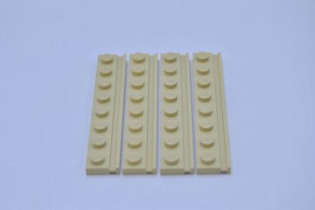 LEGO 4 x Platte m. Nut FÃ¼hrung beige Tan Plate Modified 1x8 with Door Rail 4510 