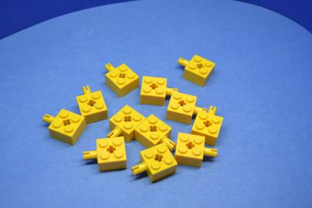 LEGO 12 x Technik Stein 2x2 Pin Kreuzloch gelb yellow technic brick 6232 623224 