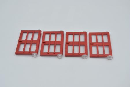 LEGO 4 x TÃ¼r TÃ¼ren rechts rot Red Door 1x4x5 Right with 6 Panes 73312