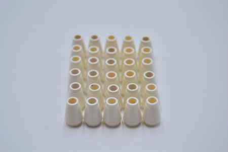 LEGO 30 x Kegel mit Rille weiÃŸ White Cone 1x1 with Top Groove 4589b