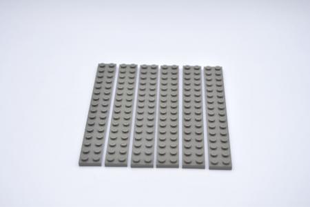 LEGO 6 x Basisplatte Bauplatte alt dunkelgrau Dark Gray Basic Plate 2x16 4282 