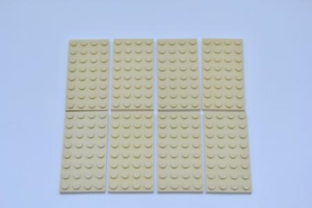 LEGO 8 x Basisplatte Bauplatte Grundplatte beige Tan Plate 4x8 3035 4191103