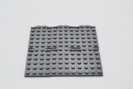 LEGO 6 x FalltÃ¼r neues dunkelgrau Dark Bluish Gray Plate 4 x 6 Trap Door 92099