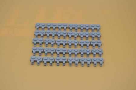 LEGO 30 x Platte 2 Clips neuhell grau Light Bluish Gray Plate 1x2 O Clips 60470b