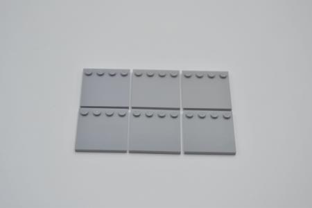 LEGO 6 x Fliese Randnoppe neuhell grau Light Bluish Gray Tile Modified 4x4 6179