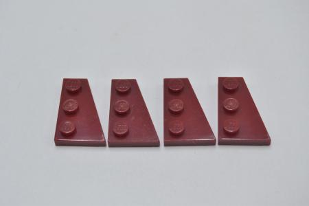 LEGO 4 x FlÃ¼gelplatte rechts dunkelrot Dark Red Wedge Plate 3x2 Right 43722