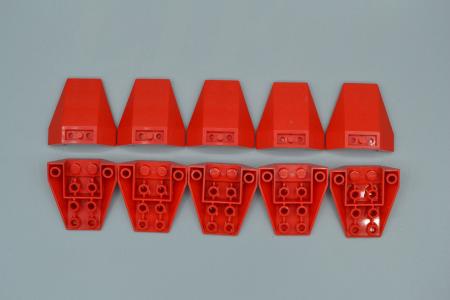 LEGO 10 x Keilstein rot Red Wedge 4x4 Inverted Connections between 2 Studs 4855