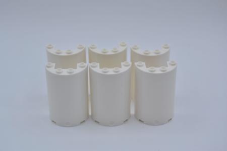 LEGO 6 x ZylinderhÃ¤lfte weiÃŸ White Cylinder Half 2x4x5 with 1x2 Cutout 85941