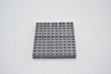 LEGO 10 x Basisstein neues dunkelgrau Dark Bluish Gray Basic Brick 2x6 2456 