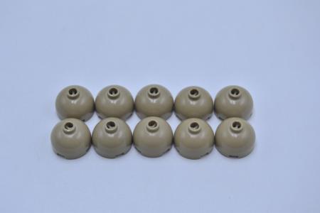 LEGO 10 x Kuppel dunkelbeige Dark Tan Brick Round 2x2 Blocked Open 553b