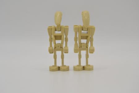 LEGO 2 x Figur Minifigur Minifigures Star Wars Battle Droid Tan sw0001b