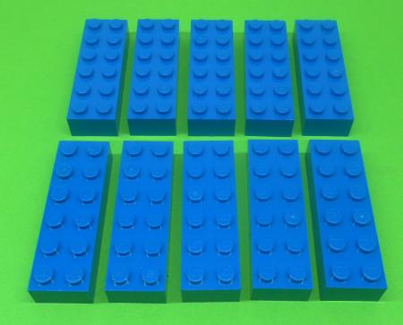 LEGO 10 x Basisstein 2x6 blau blue basic brick 2456 245623 4181139