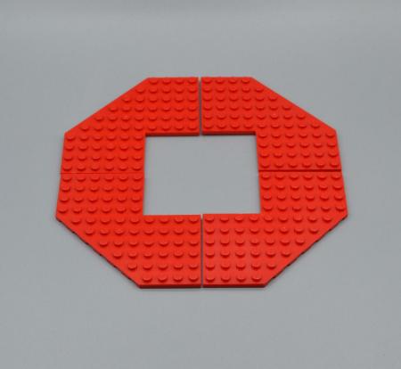 LEGO 4 x FlÃ¼gelplatte ohne Ecke rot Red Plate Modified 10x10 without Corner 2401