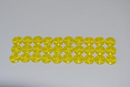 LEGO 30 x Rundplatte Trans-Yellow Plate Round 2x2 with Rounded Bottom 2654