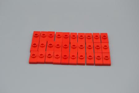 LEGO 30 x Fliese mit Noppe rot Red Plate Mod. 1x2 1 Stud without Groove 3794a