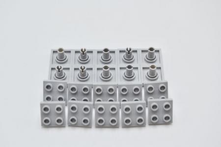 LEGO 20 x Technic Platte mit Pin neuhell grau Light Bluish Gray Plate 2476