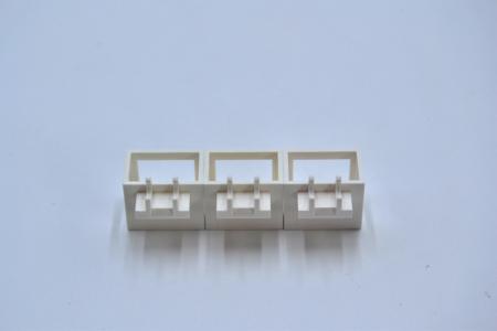 LEGO 3 x Kran Korb weiÃŸ White Crane Basket 2x3x2 Non-Locking Hinge Fingers 2424