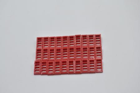 LEGO 30 x Dachstein geriffelt rot Red Slope 18 2x1x2/3 with 4 Slots 61409