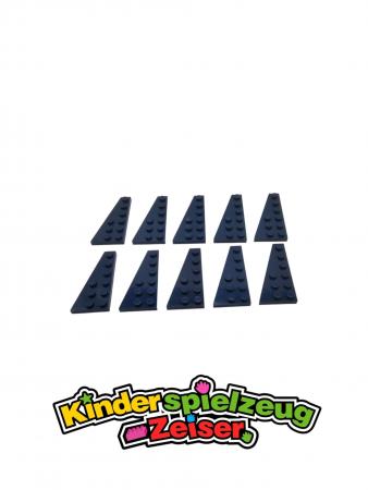 LEGO 10 x FlÃ¼gelplatte links dunkelblau Dark Blue Wedge Plate 6x3 Left 54384 