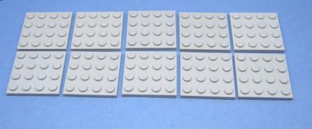 LEGO 10 x Basisplatte neuhell grau Light Bluish Gray Basic Plate 4x4 3031 