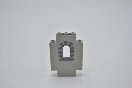 LEGO Burgmauer bedruckt althell grau Light Gray Panel 2x5x6 Wall Window 4444p01