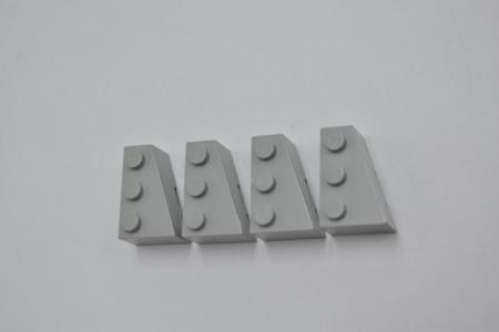 LEGO 4 x Keilstein FlÃ¼gel rechts althell grau Light Gray Wedge 3x2 Right 6564