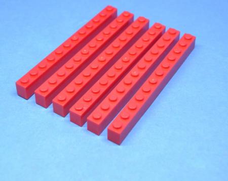 LEGO 6 x Basisstein Baustein Grundstein rot Red Brick 1x12 6112 611221