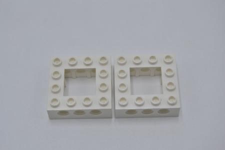 LEGO 2 x Lochstein Rahmen weiÃŸ White Technic Brick 4x4 Open Center 32324