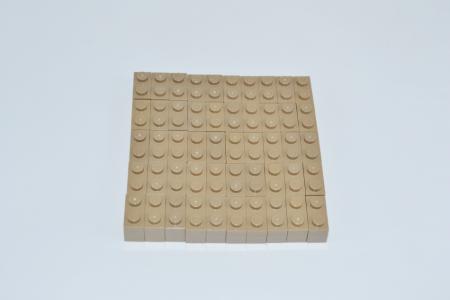 LEGO 50 x Basisstein Baustein dunkelbeige Dark Tan Basic Brick 1x2 3004