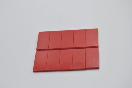 LEGO 10 x Fliese Kachel Systemstein glatt rot Red Tile 2x4 87079